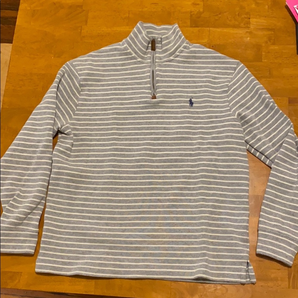 Stripe Polo Ralph Lauren Quarterzip Pull Over